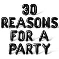 thumbnail image 1 of Letter Balloons - 30 REASONS FOR A PARTY 16" Inch Alphabet Letters Foil Mylar Balloon 30th Birthday Party Banner (Black), 1 of 5