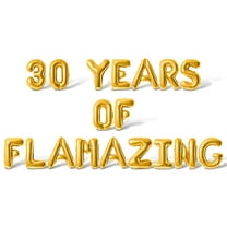 Letter Balloons - 30 YEARS OF FLAMAZING 16" Inch Alphabet Letters Foil Mylar Balloon 30th Birthday Party Banner (Gold)