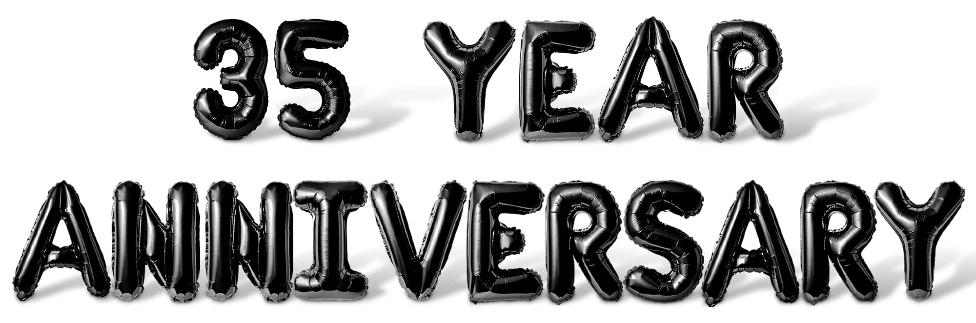 Letter Balloons - 35 YEAR ANNIVERSARY 16" Inch Alphabet Letters Foil Mylar Balloon 35th Anniversary Party Banner (Black)