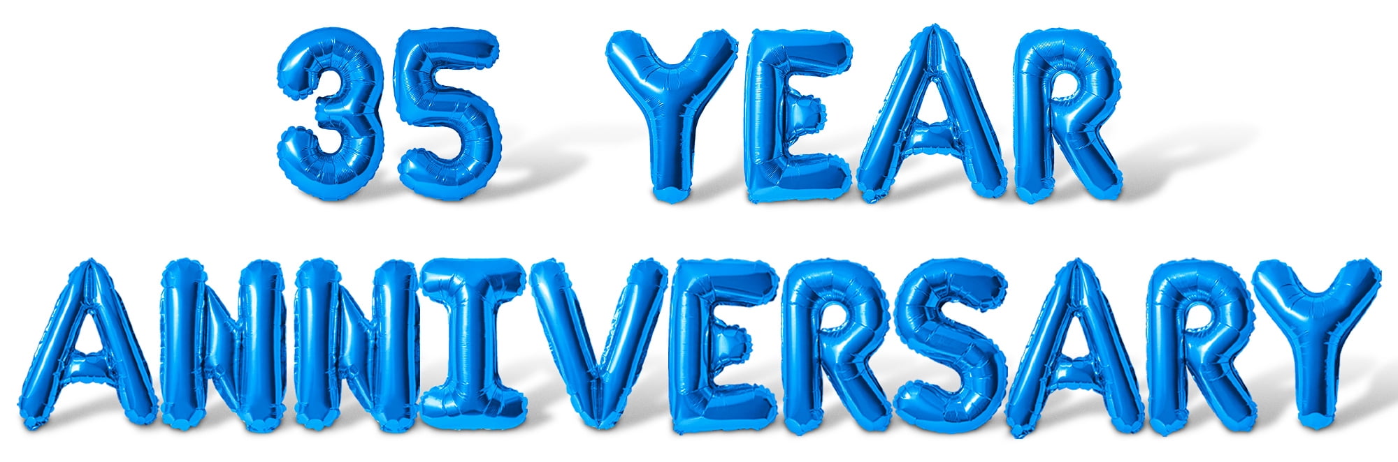 Letter Balloons - 35 YEAR ANNIVERSARY 16" Inch Alphabet Letters Foil Mylar Balloon 35th Anniversary Party Banner (Blue)