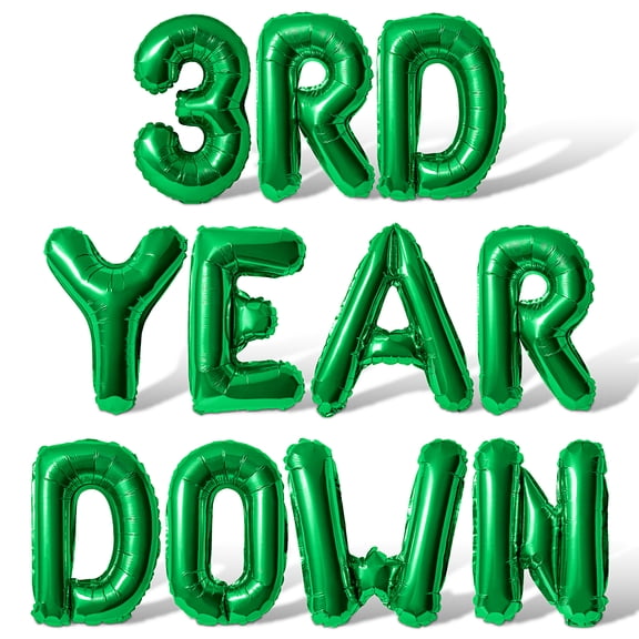 Letter Balloons - 3RD YEAR DOWN 16" Inch Alphabet Letters Foil Mylar Balloon 3rd Birthday Party Banner (Green)
