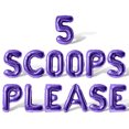 thumbnail image 1 of Letter Balloons - 5 SCOOPS PLEASE 16" Inch Alphabet Letters Foil Mylar Balloon 5th Birthday Party Banner (Purple), 1 of 5