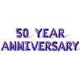 thumbnail image 1 of Letter Balloons - 50 YEAR ANNIVERSARY 16" Inch Alphabet Letters Foil Mylar Balloon 50th Anniversary Party Banner (Purple), 1 of 5