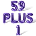 thumbnail image 1 of Letter Balloons - 59 PLUS 1 16" Inch Alphabet Letters Foil Mylar Balloon 60th Birthday Party Banner (Purple), 1 of 5