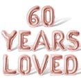 thumbnail image 1 of Letter Balloons - 60 YEARS LOVED 16" Inch Alphabet Letters Foil Mylar Balloon 60th Birthday Party Banner (Rose Gold), 1 of 5