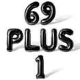 thumbnail image 1 of Letter Balloons - 69 PLUS 1 16" Inch Alphabet Letters Foil Mylar Balloon 70th Birthday Party Banner (Black), 1 of 5