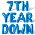 thumbnail image 1 of Letter Balloons - 7TH YEAR DOWN 16" Inch Alphabet Letters Foil Mylar Balloon 7th Birthday Party Banner (Blue), 1 of 5