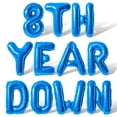 thumbnail image 1 of Letter Balloons - 8TH YEAR DOWN 16" Inch Alphabet Letters Foil Mylar Balloon 8th Birthday Party Banner (Blue), 1 of 5