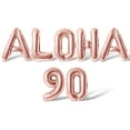 thumbnail image 1 of Letter Balloons - ALOHA 90 16" Inch Alphabet Letters Foil Mylar Balloon 90th Birthday Party Banner (Rose Gold), 1 of 5
