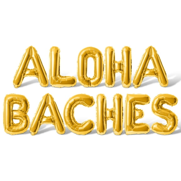 Letter Balloons - ALOHA BACHES 16" Inch Alphabet Letters Foil Mylar Balloon Bachelorette or Bridal Shower Party Banner (Gold)