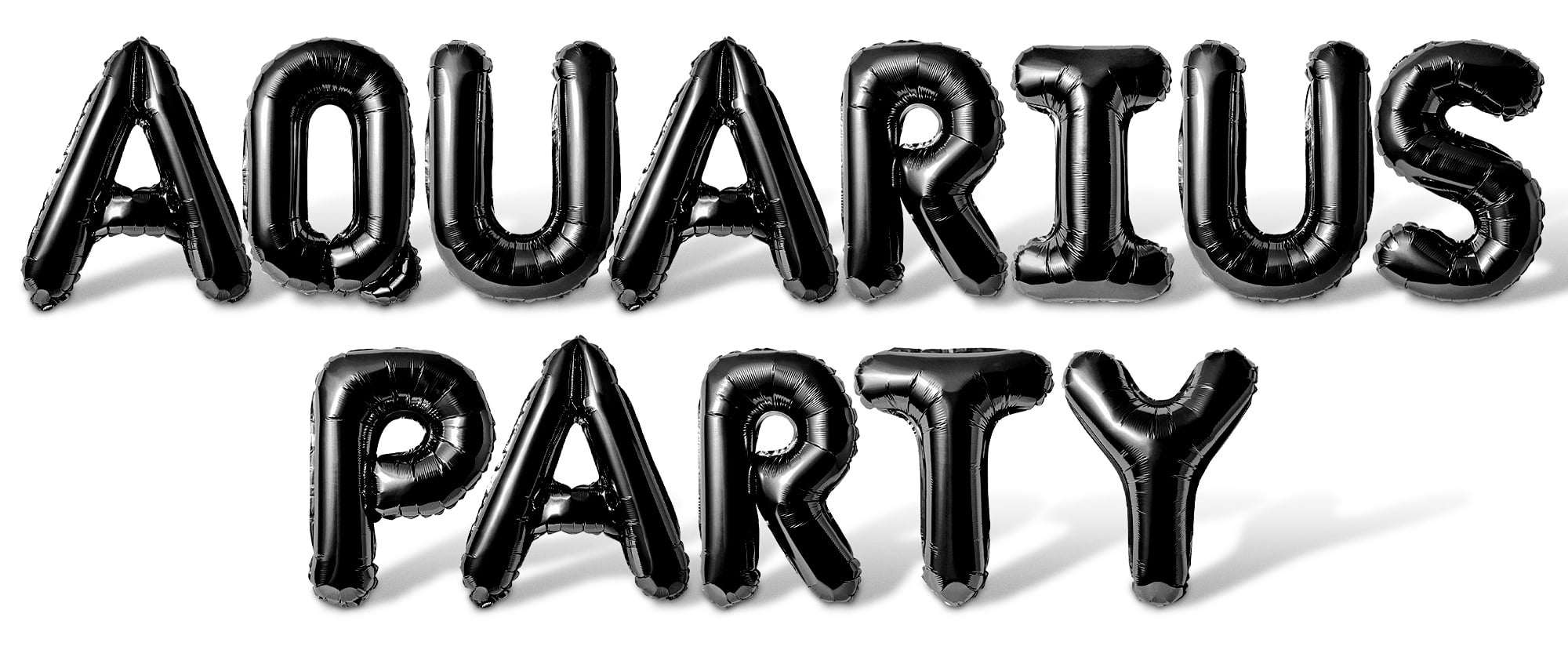 Letter Balloons - AQUARIUS PARTY 16" Inch Alphabet Letters Foil Mylar Balloon Aquarius Birthday Party Banner (Black)