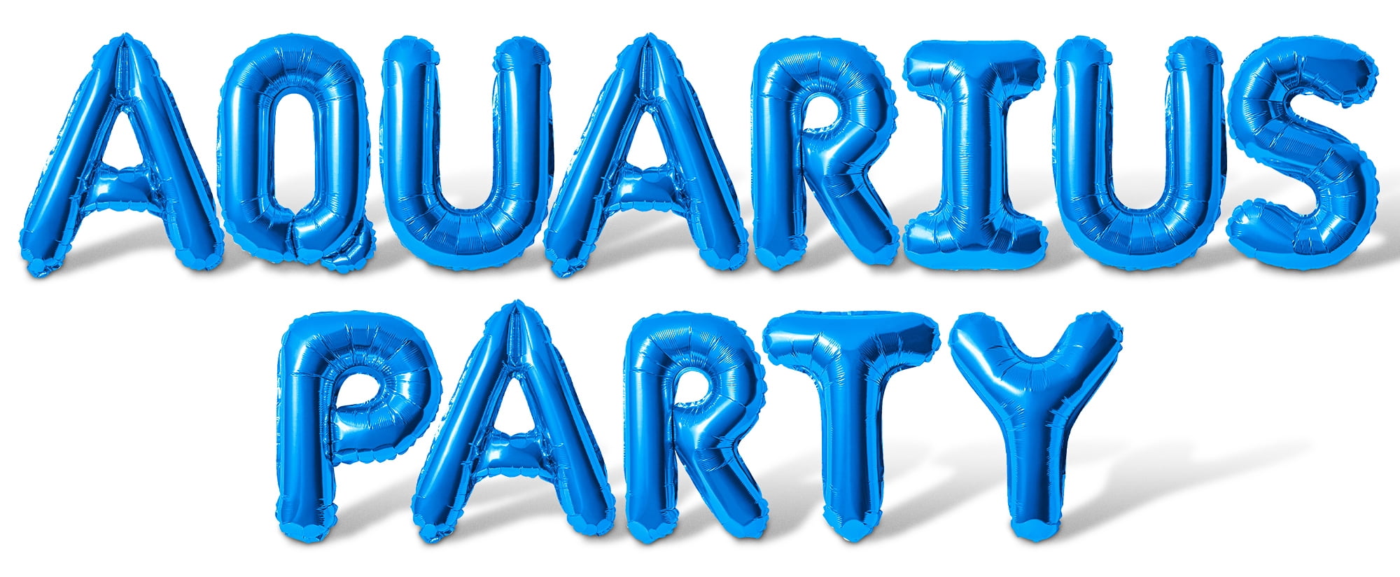 Letter Balloons - AQUARIUS PARTY 16" Inch Alphabet Letters Foil Mylar Balloon Aquarius Birthday Party Banner (Blue)