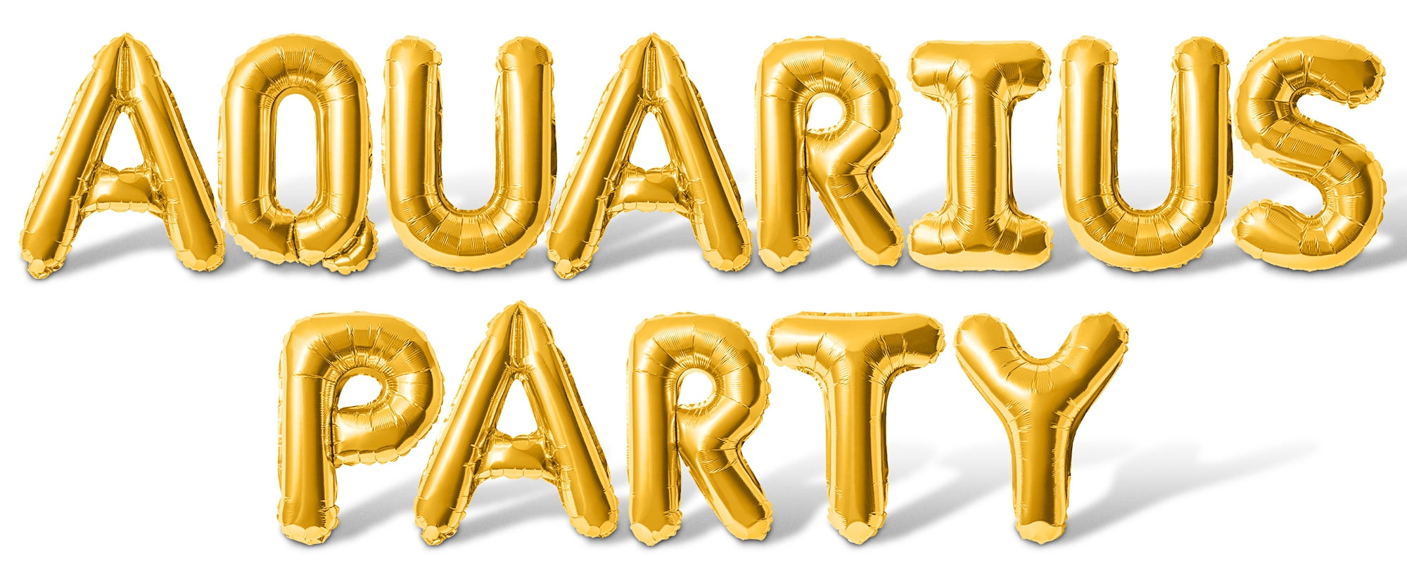 Letter Balloons - AQUARIUS PARTY 16" Inch Alphabet Letters Foil Mylar Balloon Aquarius Birthday Party Banner (Gold)