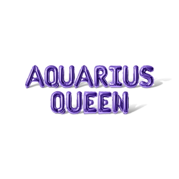 Letter Balloons - AQUARIUS QUEEN 16" Inch Alphabet Letters Foil Mylar Balloon Birthday Party Banner (Purple)