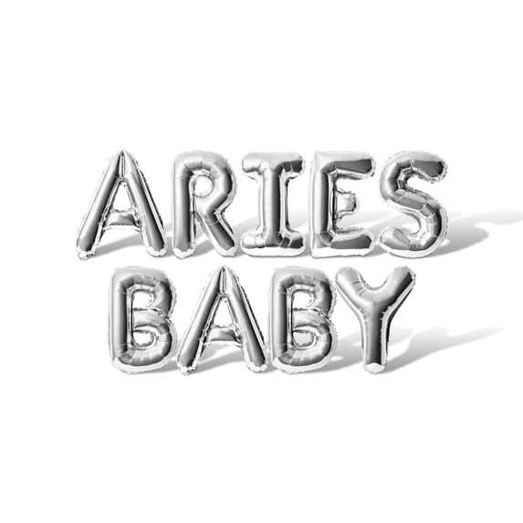 Letter Balloons - ARIES BABY 16" Inch Alphabet Letters Foil Mylar Balloon Birthday Party Banner (Silver)