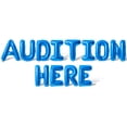 thumbnail image 1 of Letter Balloons - AUDITION HERE 16" Inch Alphabet Letters Foil Mylar Balloon Casting Party Banner (Blue), 1 of 5