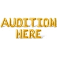 thumbnail image 1 of Letter Balloons - AUDITION HERE 16" Inch Alphabet Letters Foil Mylar Balloon Casting Party Banner (Gold), 1 of 5