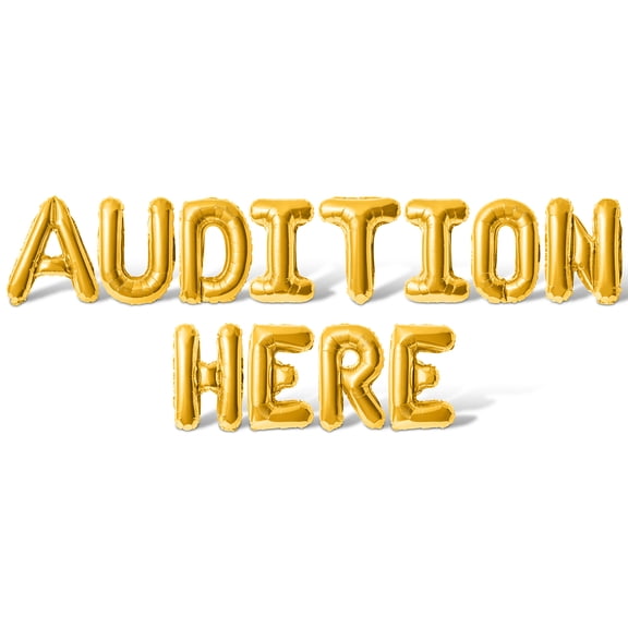 Letter Balloons - AUDITION HERE 16" Inch Alphabet Letters Foil Mylar Balloon Casting Party Banner (Gold)