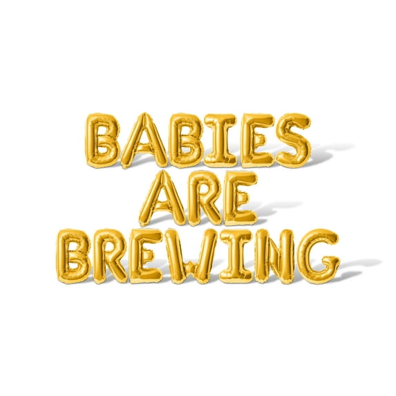 Letter Balloons - BABIES ARE BREWING 16" Inch Alphabet Letters Foil Mylar Balloon Baby Shower Banner (Gold)