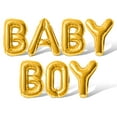 thumbnail image 1 of Letter Balloons - BABY BOY 16" Inch Alphabet Letters Foil Mylar Balloon Baby Shower Party Banner (Gold), 1 of 5