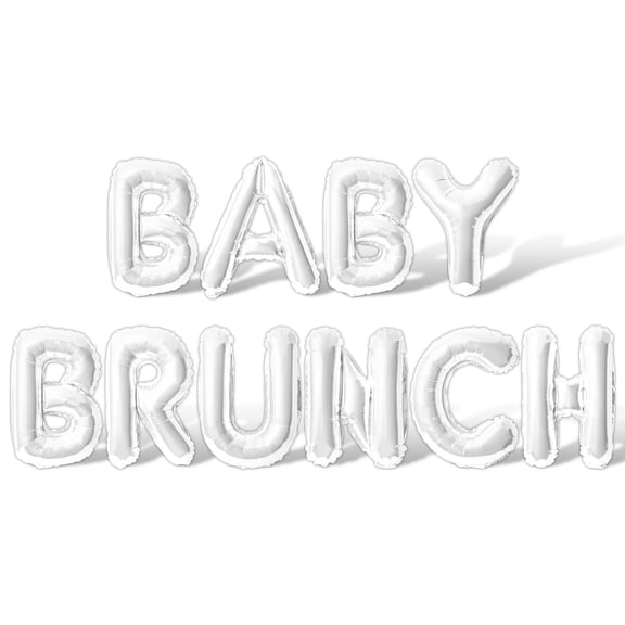 Letter Balloons - BABY BRUNCH 16" Inch Alphabet Letters Foil Mylar Balloon Baby Shower Party Banner (White)