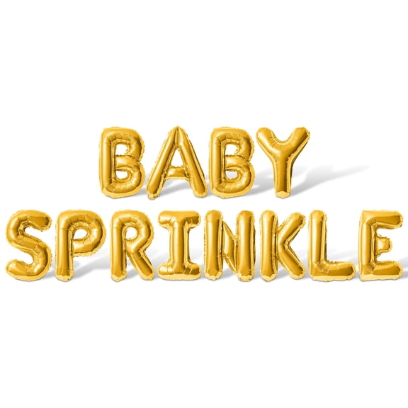Letter Balloons - BABY SPRINKLE 16" Inch Alphabet Letters Foil Mylar Balloon Baby Shower Party Banner (Gold)