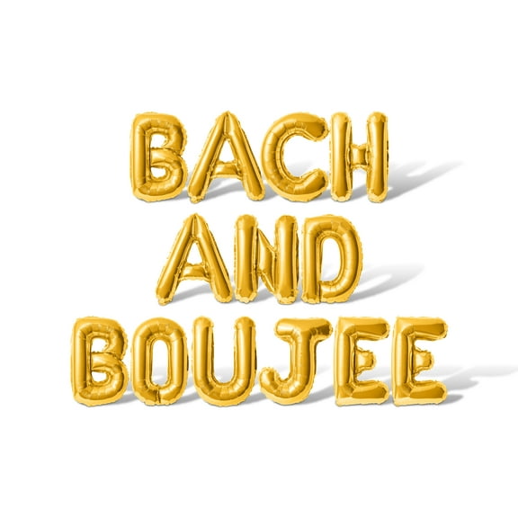 Letter Balloons - BACH AND BOUJEE 16" Inch Alphabet Letters Foil Mylar Balloon Bachelorette or Bridal Shower Party Banner (Gold)
