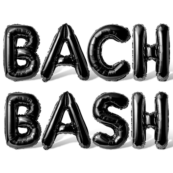 Letter Balloons - BACH BASH 16" Inch Alphabet Letters Foil Mylar Balloon Baby Shower Party Banner (Black)