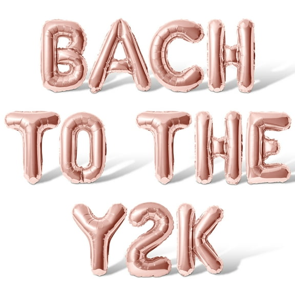 Letter Balloons - BACH TO THE Y2K 16" Inch Alphabet Letters Foil Mylar Balloon Bachelorette Party Banner (Rose Gold)