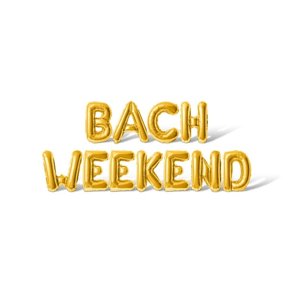 Letter Balloons - BACH WEEKEND 16" Inch Alphabet Letters Foil Mylar Balloon Bachelorette or Bridal Shower Party Banner (Gold)