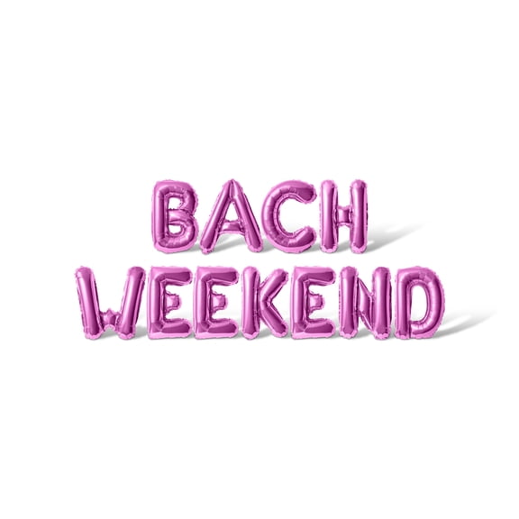 Letter Balloons - BACH WEEKEND 16" Inch Alphabet Letters Foil Mylar Balloon Bachelorette or Bridal Shower Party Banner (Pink)