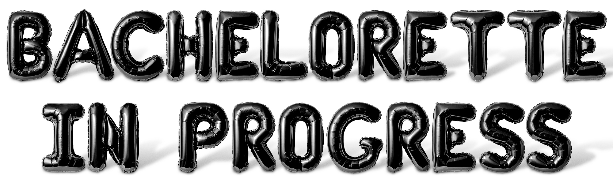 Letter Balloons - BACHELORETTE IN PROGRESS 16" Inch Alphabet Letters Foil Mylar Balloon Bachelorette Party Banner (Black)