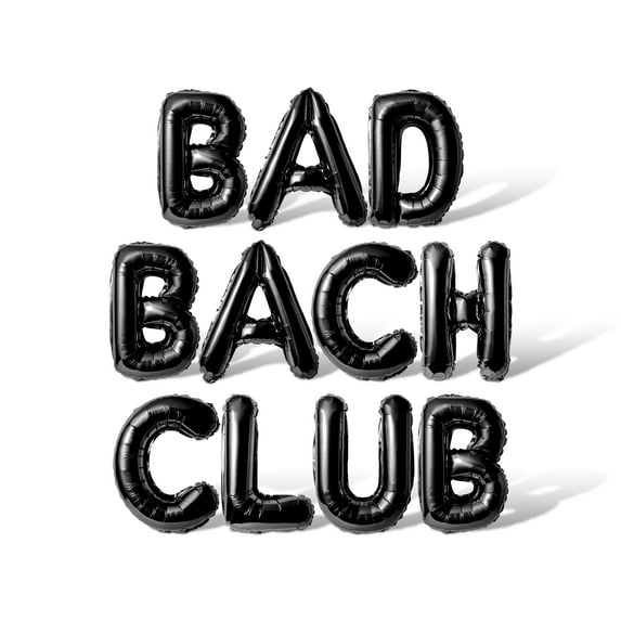 Letter Balloons - BAD BACH CLUB 16" Inch Alphabet Letters Foil Mylar Balloon Bachelorette or Bridal Shower Party Banner (Black)