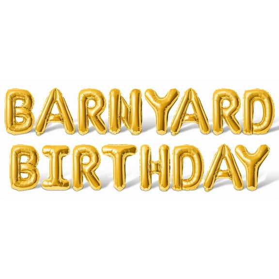 Letter Balloons - BARNYARD BIRTHDAY 16" Inch Alphabet Letters Foil Mylar Balloon Birthday Party Banner (Gold)