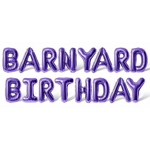Letter Balloons - BARNYARD BIRTHDAY 16" Inch Alphabet Letters Foil Mylar Balloon Birthday Party Banner (Purple)