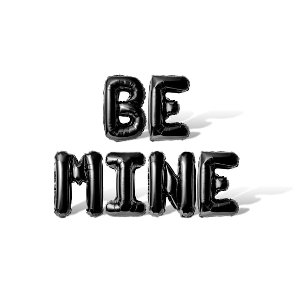 Letter Balloons - BE MINE 16" Inch Alphabet Letters Foil Mylar Balloon Valentine's Day Party Banner (Black)
