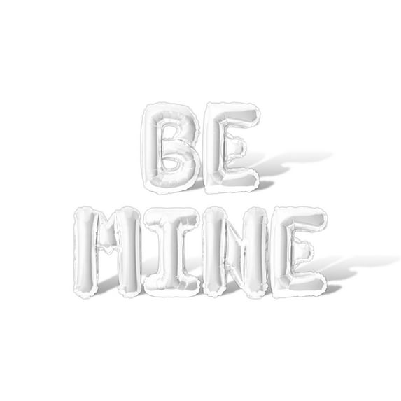 Letter Balloons - BE MINE 16" Inch Alphabet Letters Foil Mylar Balloon Valentine's Day Party Banner (White)