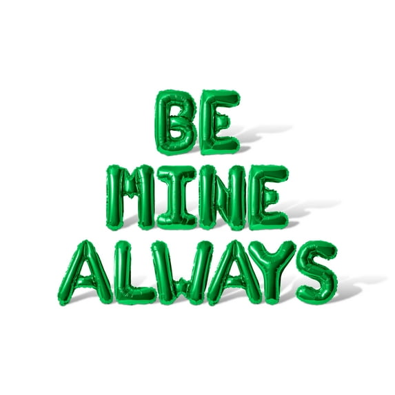Letter Balloons - BE MINE ALWAYS 16" Inch Alphabet Letters Foil Mylar Balloon Valentine's Day Party Banner (Green)