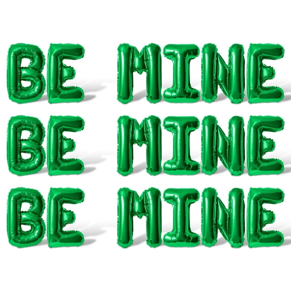 Letter Balloons - BE MINE BE MINE BE MINE 16" Inch Alphabet Letters Foil Mylar Balloon Galentines Day Party Banner (Green)