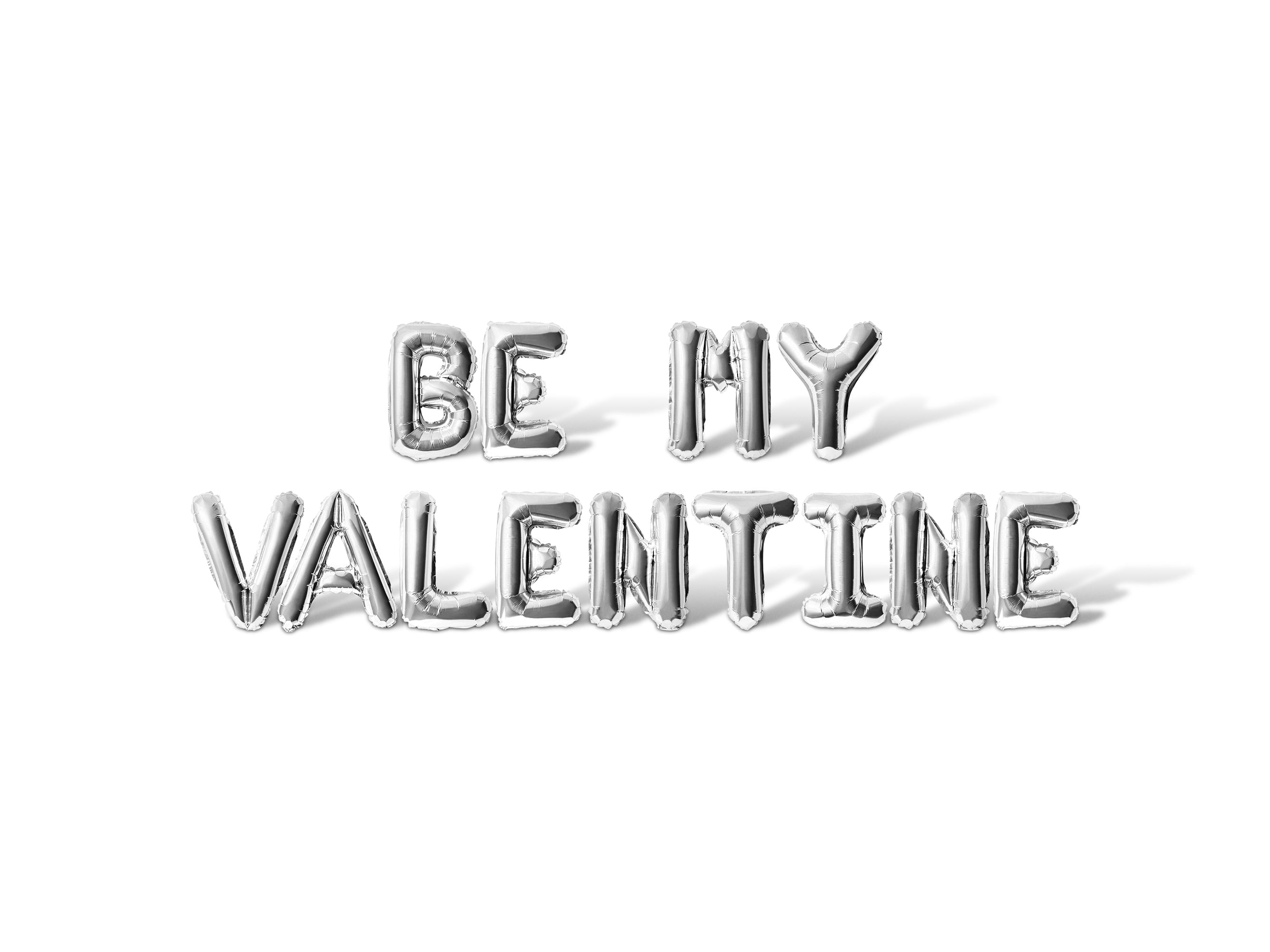 Letter Balloons - BE MY VALENTINE 16" Inch Alphabet Letters Foil Mylar Balloon Valentine's Day Party Banner (Silver)