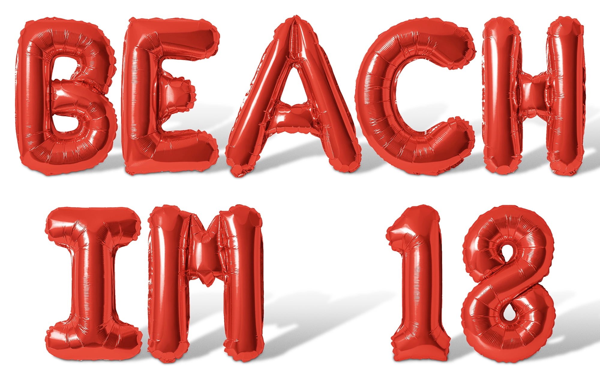 Letter Balloons - BEACH IM 18 16