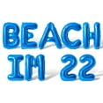 thumbnail image 1 of Letter Balloons - BEACH IM 22 16" Inch Alphabet Letters Foil Mylar Balloon 22nd Birthday Party Banner (Blue), 1 of 5