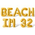 thumbnail image 1 of Letter Balloons - BEACH IM 32 16" Inch Alphabet Letters Foil Mylar Balloon 32nd Birthday Party Banner (Gold), 1 of 5