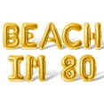 thumbnail image 1 of Letter Balloons - BEACH IM 80 16" Inch Alphabet Letters Foil Mylar Balloon 80th Birthday Party Banner (Gold), 1 of 5