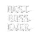 thumbnail image 1 of Letter Balloons - BEST BOSS EVER 16" Inch Alphabet Letters Foil Mylar Balloon Boss Day Party Banner (White), 1 of 5