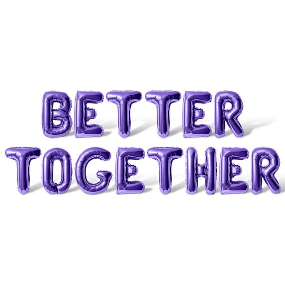 Letter Balloons - BETTER TOGETHER 16" Inch Alphabet Letters Foil Mylar Balloon Wedding Shower Party Banner (Purple)