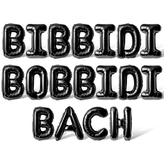 Letter Balloons - BIBBIDI BOBBIDI BACH 16" Inch Alphabet Letters Foil Mylar Balloon Bachelorette Party Banner (Black)