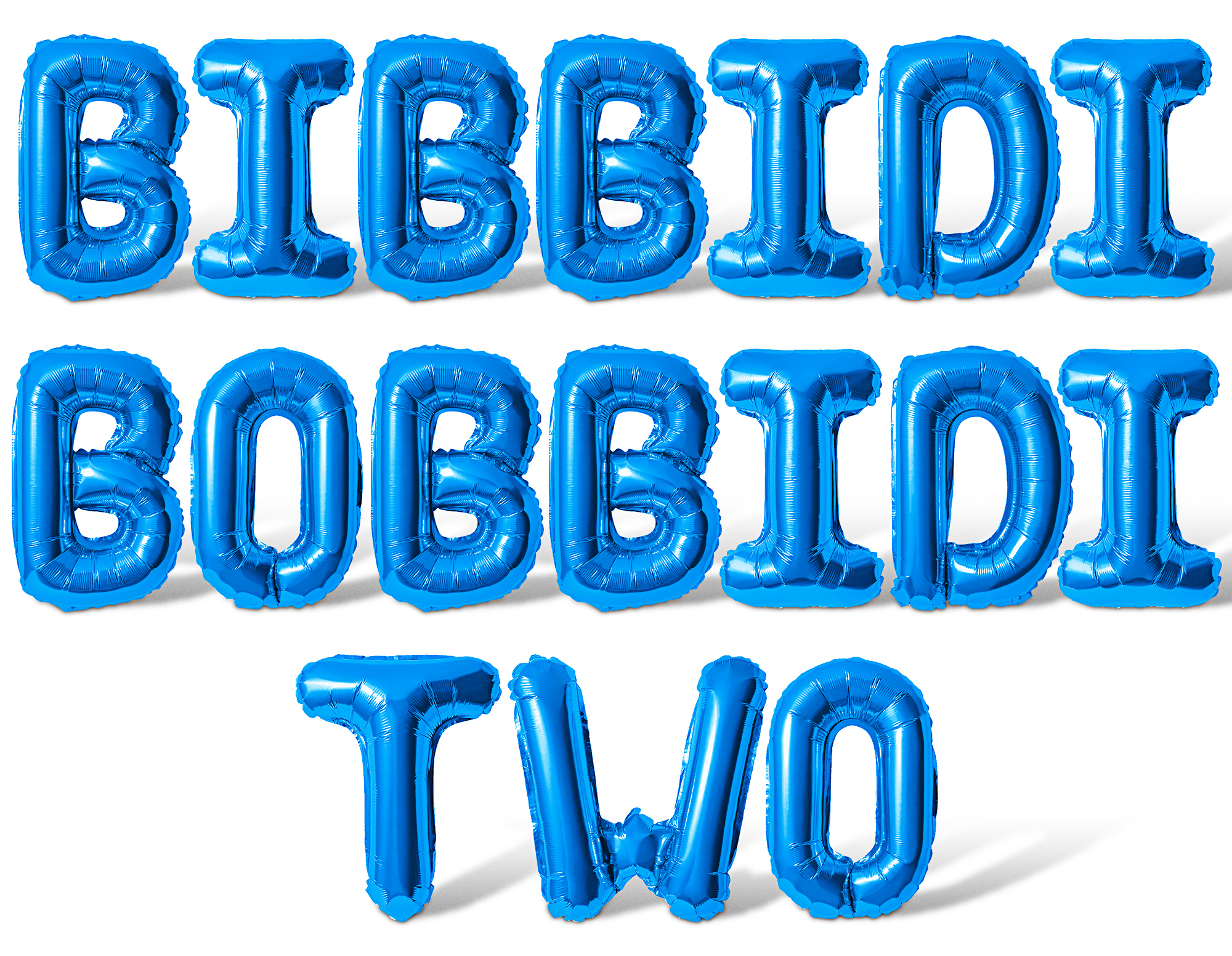 Letter Balloons - BIBBIDI BOBBIDI TWO 16" Inch Alphabet Letters Foil Mylar Balloon 2nd Birthday Party Banner (Blue)