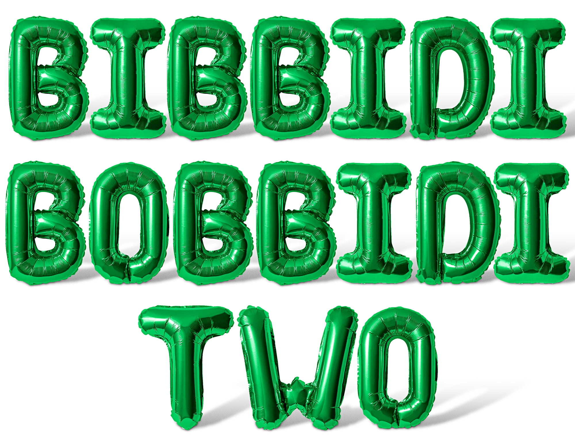 Letter Balloons - BIBBIDI BOBBIDI TWO 16" Inch Alphabet Letters Foil Mylar Balloon 2nd Birthday Party Banner (Green)