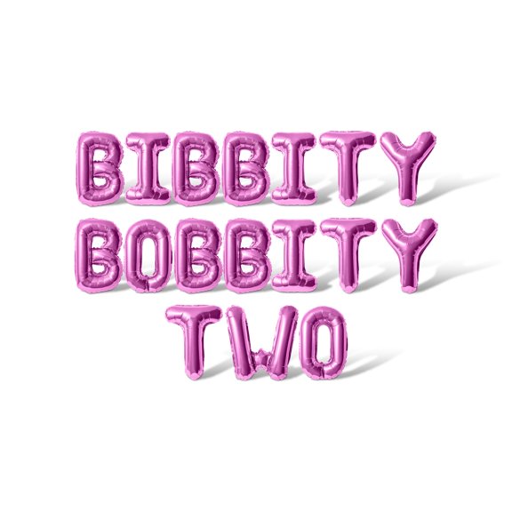 Letter Balloons - BIBBITY BOBBITY TWO 16" Inch Alphabet Letters Foil Mylar Balloon Birthday Party Banner (Pink)